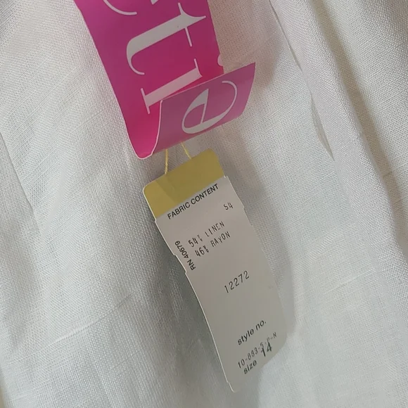 NWT deadstock Harve Benard linen long skirt cream size 14 petite - Picture 2 of 11